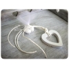 Μπομπονιερα Γαμου Λευκη Ξυλινη Καρδια Διατρητη - ΚΩΔ:Mpo-50633