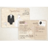Προσκλητηριο Γαμου "Card Postal" - Bride & Groom -  ΚΩΔ:Mb123-Th