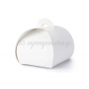 Μπομπονιερα Βαπτισης Λευκο Καμπυλωτο Χαρτινο Κουτακι Με Τυπωμενη Κορδελα - Ροζ Πουα - ΚΩΔ:Mpo-Pudp23-008-1-Bb