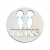 Ξύλινο Σιέλ-Ροζ Twins 7cm - ΚΩΔ:M4735-AD
