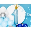 Μπαλόνι Foil 37X100cm Αριθμός 1 Γαλάζιο με Στέμμα - ΚΩΔ:FB87M-011-BB