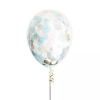 Μπαλόνι Latex 16 (40cm) Διάφανο με Γαλάζιο & Χρυσό Κομφετί - ΚΩΔ:13616231-8-BB