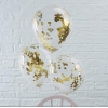 Μπαλόνι Latex 16 (40cm) Διάφανο με Χρυσό Κομφετί - ΚΩΔ:13616231-6-BB