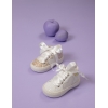 Παπουτσάκια Babywalker για Κορίτσι - Δετό Σνίκερ απο Γκλίτερ Ύφασμα - Ζευγάρι - ΚΩΔ:EXC5790-BW