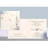 Προσκλητήριο Γάμου Δίπτυχο - Μπλε αποχρώσεις - Με Σατέν Μονόχρωμη Κορδέλα - ΚΩΔ:MCK227-TH
