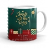 Χριστουγεννιάτικη κούπα Jingle all the Way - με κόκκινο εσωτερικό και χερούλι 350ml - ΚΩΔ:SUB1004197-16-BB