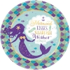 Χάρτινο πιάτο πάρτυ Mermaid Wishes 23cm - ΚΩΔ:551975-BB