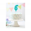 Αριθμός τούρτας 6 γαλάζιο μπαλόνι 13cm - ΚΩΔ:BC-5BL6-BB