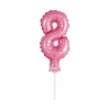 Αριθμός τούρτας 8 ροζ μπαλόνι 13cm - ΚΩΔ:BC-5RO8-BB