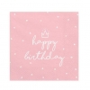 Χαρτοπετσέτες ροζ Happy Birthday 33X33cm - ΚΩΔ:SP33-15-081J-BB
