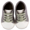 Παπουτσακια Babywalker Διχρωμα Δετα Sneakers Απο Υφασμα Κ Δερμα - Ζευγαρι - ΚΩΔ:Pri2083-Bw