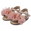 Παπουτσάκια Babywalker για Κορίτσι - Δερμάτινο Πέδιλο Διακοσμημένο με Λουλούδια - Ζευγάρι - ΚΩΔ:PRI2598-BW