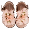 Παπουτσάκια Babywalker για Κορίτσι - Πέδιλο Διακοσμημένο με Chiffon Λουλούδια - Ζευγάρι - ΚΩΔ:PRI2602-BW