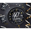 Χάρτινο πιάτο γλυκού 40th Birthday 18cm - ΚΩΔ:PW-T407-BB