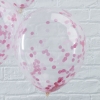 Μπαλόνι latex 30cm διάφανο με ροζ κομφετί - ΚΩΔ:PM-198-BB