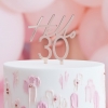 Topper τούρτας Hello 30 rosegold 13X10cm - ΚΩΔ:MIX-305-BB