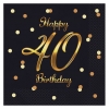 Χαρτοπετσέτες πάρτυ 40th birthday 33X33cm - ΚΩΔ:PG-S40C-BB