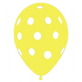 Μπαλονια 13΄΄ Κιτρινα Με Λευκο Πουα  – ΚΩΔ.:13512125-Bb