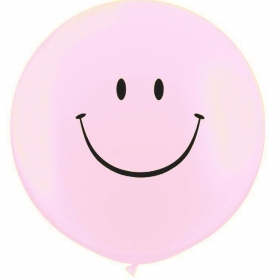 Bubble Gum Ροζ Μπαλονια Latex 90Cm Smile Face – ΚΩΔ.:13530101B-Bb
