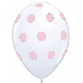 Μπαλονια 13΄΄ Λευκα Με Ροζ Πουα  – ΚΩΔ.:13613233-Bb
