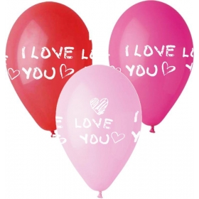 Μπαλονια Τυπωμενα «I Love You» Σε 3 Χρωματα 12'' (30Cm) – ΚΩΔ.:13613239-Bb