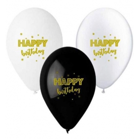 Τυπωμενα Μπαλονια Latex Με Χρυσο Μελανι «Happy Birthday» 13΄΄ (33Cm)  – ΚΩΔ.:13613258-Bb