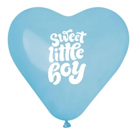 Γαλαζια Μπαλονια Σε Σχημα Καρδιας «Sweet Little Boy» 17'' (43Cm) – ΚΩΔ.:1361772-Bb