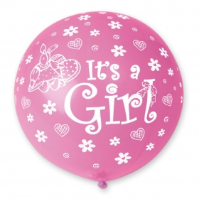 Φουξια Μπαλονια Latex 90Cm «It'S A Girl» – ΚΩΔ.:13631100-Bb