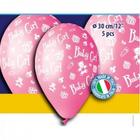 Ροζ Μπαλονια Baby Girl 12'' (30Cm) – ΚΩΔ.:S301809-Bb
