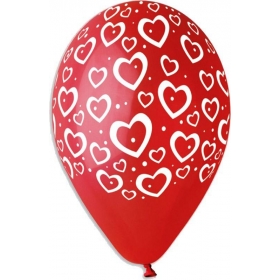 Κοκκινα Μπαλονια Τυπωμενα Με Καρδουλες 12'' (30Cm) – ΚΩΔ.:13613278-Bb