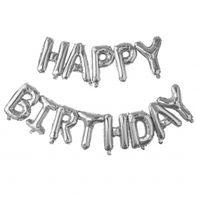 Μπαλονι Foil Γενεθλιων Ασημι «Happy Birthday» 40Cm – ΚΩΔ.:207118-Bb