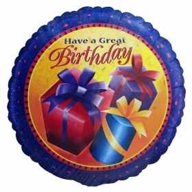 Μπαλονι Foil Γενεθλιων «Have A Great Birthday» Με Δωρακια 45Cm – ΚΩΔ.:35539-Bb