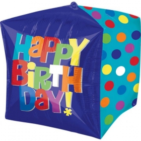Μπαλονι Foil Γενεθλιων «Happy Birthday» Κυβος 38Cm – ΚΩΔ.:528222-Bb