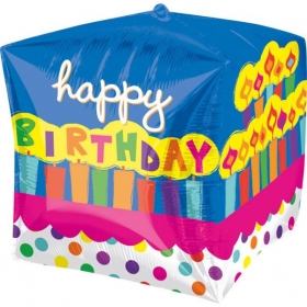 Μπαλονι Foil Γενεθλιων «Happy Birthday» Κυβος Τουρτα 38Cm – ΚΩΔ.:528379-Bb