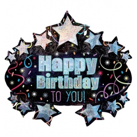 Μπαλονι Ιριδιζον Foil Γενεθλιων Supershape «Happy Birthday To You» 78X71Cm – ΚΩΔ.:534526-Bb
