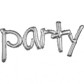 Μπαλονι Foil Γενεθλιων Supershape «Party» Ασημι Ενωμενη Φραση – ΚΩΔ.:536702-Bb