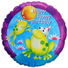 Μπαλονι Foil Γενεθλιων «Happy Hoppy Birthday» Με Βατραχακια 45Cm – ΚΩΔ.:60729-Bb