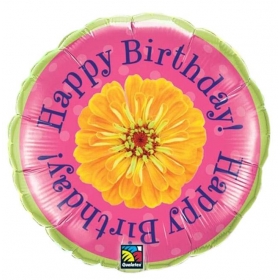 Μπαλονι Foil Γενεθλιων «Happy Birthday» Με Λουλουδι 45Cm – ΚΩΔ.:68792-Bb