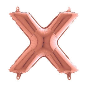 Μπαλονι Foil Ροζ-Χρυσο 35Cm Γραμμα X – ΚΩΔ.:144323Rg-Bb