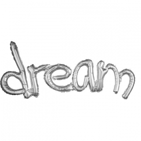 Μπαλονι Foil Ασημι 93X45Cm Supershape Ενωμενη Φραση ''Dream'' – ΚΩΔ.:536703-Bb