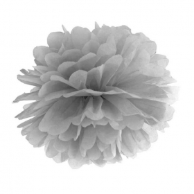 Γκρι Διακοσμητικο Πομ-Πομ Σε Σχημα Λουλουδιου 35Cm - ΚΩΔ:Pp35-091-Bb