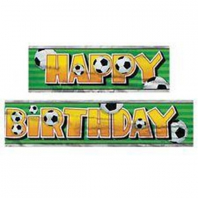 Πλαστικο Banner 'Happy Birthday' Με Μπαλες Ποδοσφαιρου - ΚΩΔ:126520-Bb