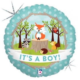 Μπαλονι Ιριδιζον Foil 45Cm Για Γεννηση «It'S A Boy» Με Δασος – ΚΩΔ.:36179-Bb