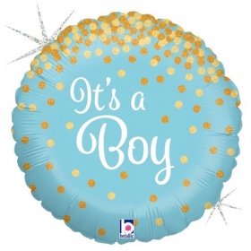 Μπαλονι Foil 45Cm Για Γεννηση «It'S A Boy» Με Γκλιτερ – ΚΩΔ.:36587-Bb