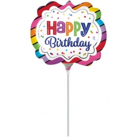 Μπαλονι Foil Mini Shape 23Cm «Happy Birthday» Rainbow – ΚΩΔ.:535562-Bb
