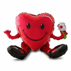 Μπαλονι Foil 50X33Cm Super Shape Smile Καρδια Που Καθεται Με Ποδια - ΚΩΔ.:3186301-Bb