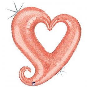 Μπαλονι Foil 94Cm Ροζ-Χρυση Καρδια - ΚΩΔ.:35641-Bb