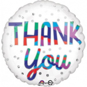 Μπαλονι Foil 43Cm Λευκο Με Κουκιδες «Thank You»– ΚΩΔ.:534548-Bb