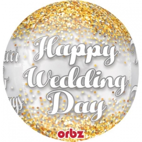 Μπαλονι Foil 40Cm «Happy Wedding Day» Orbz - ΚΩΔ.:535193-Bb