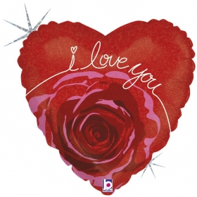 Μπαλονι Foil 45Cm Καρδια «I Love You» Ανθος Τριανταφυλλου - ΚΩΔ.:86795H-Bb
